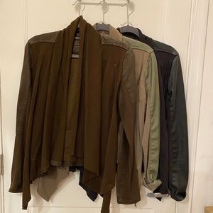 Blank NYC Draped Suede and Knit Jacket